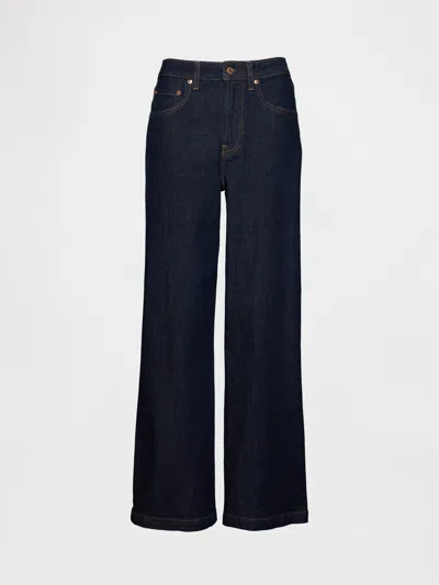 Gap Curvy High Rise Stride Wide-leg Jeans In Blue