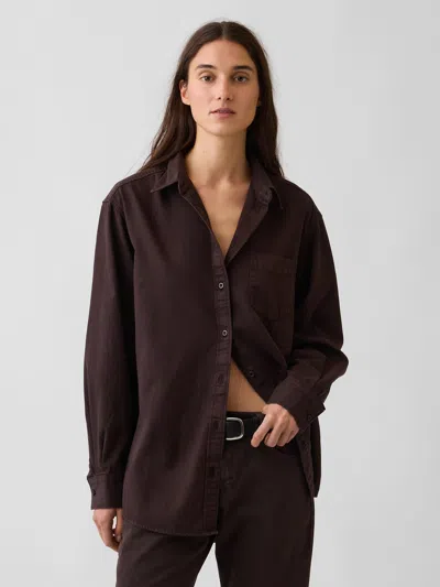 Gap Denim Big Shirt In Brown