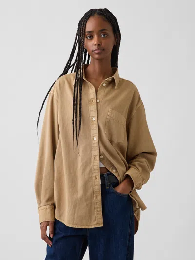 Gap Denim Big Shirt In Mojave Tan