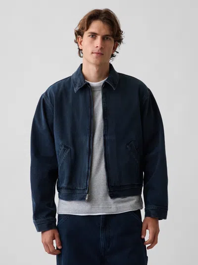 Gap Denim Boxy Workwear Jacket In Ink Stain Black