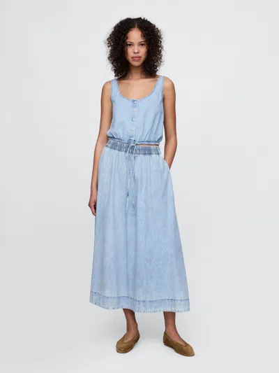 Gap Denim Easy Maxi Skirt In Light Wash