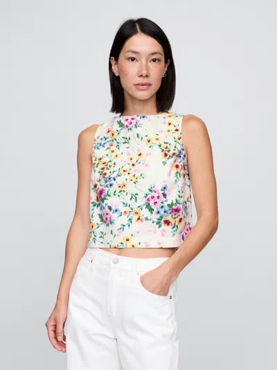 Gap Denim Floral Crop Shell Tank Top
