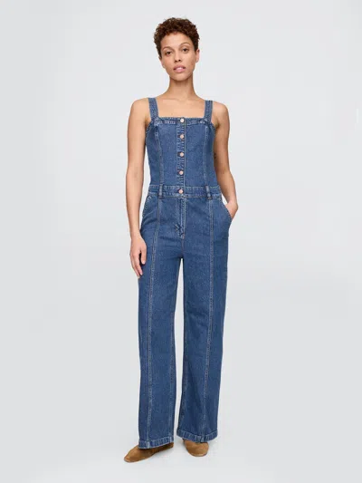 Gap Denim Jumpsuit In Dark Indigo Wash