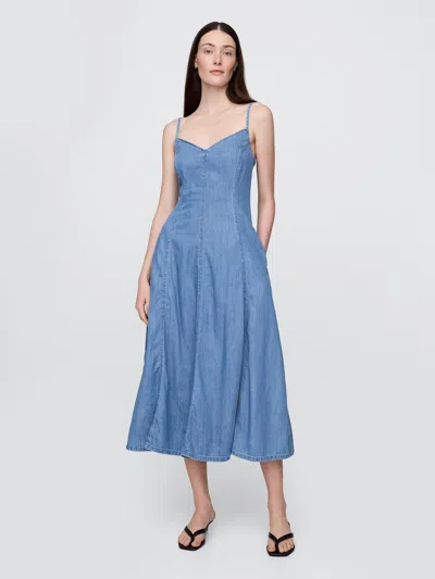 Gap Denim Maxi Dress In Medium Wash
