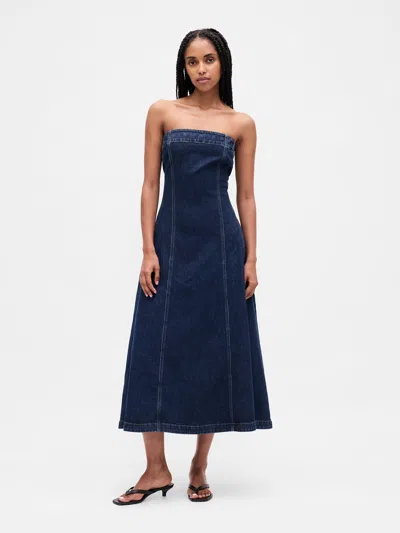 Gap Denim Midi Dress In Blue
