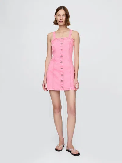Gap Denim Mini Dress In French Pink