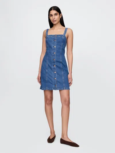 Gap Denim Mini Dress In Medium Wash