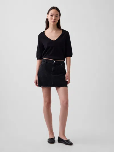 Gap Denim Mini Skirt In Black Wash