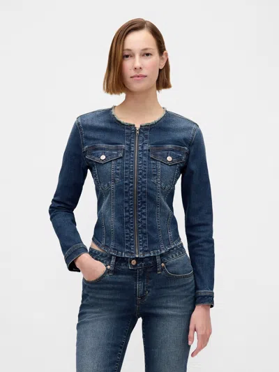 Gap Denim Moto Jacket In Gray