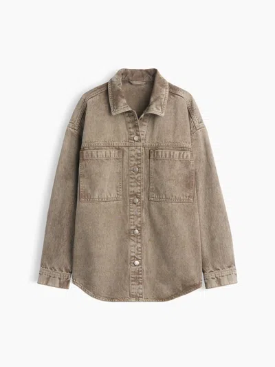 Gap Denim Oversized Shirt Jacket In Brown Wash