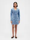 Gap Denim Pocket Mini Dress In Blue