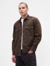 Gap Denim Relaxed Shirt In Brown