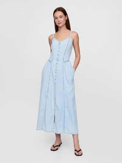 Gap Denim Seamed Maxi Dress