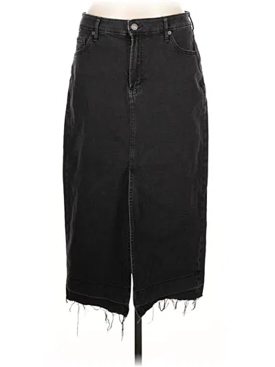 Pre-owned Gap Denim Skirt In Black