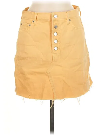 Pre-owned Gap Denim Skirt In Yellow