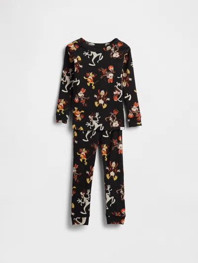 Gap Kids'  × Disney Baby & Toddler Organic Brushed Cotton Halloween Pj Set In Black