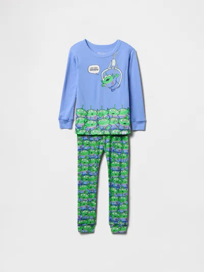 Gap Kids'  × Disney Baby & Toddler Organic Brushed Cotton Pixar Pj Set In Shirting Blue