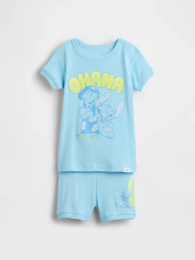 Gap Kids'  × Disney Baby & Toddler Organic Brushed Cotton Pj Set In Blue