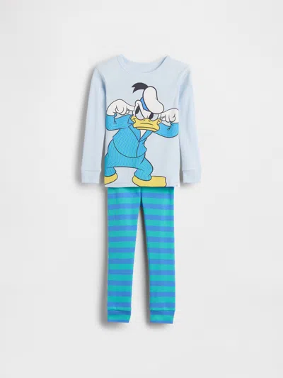 Gap Kids'  × Disney Baby & Toddler Organic Brushed Cotton Pj Set In Blue