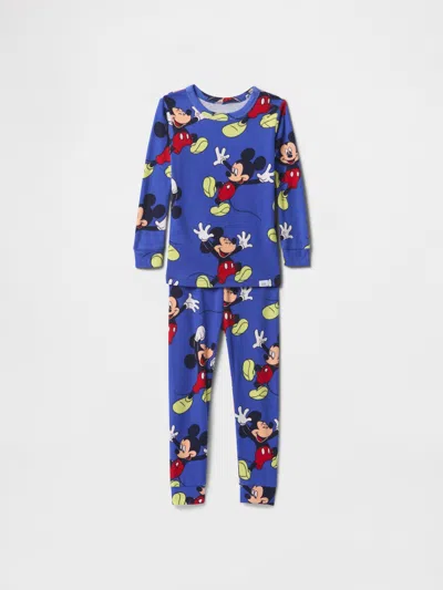 Gap Kids'  × Disney Baby & Toddler Organic Brushed Cotton Pj Set In Dazzling Blue