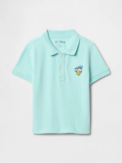 Gap × Disney Baby & Toddler Pique Polo Shirt In Surf Spray Green