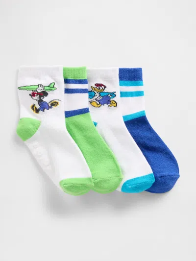 Gap × Disney Baby & Toddler Quarter Crew Socks In Multi