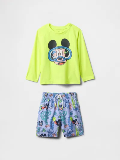 Gap × Disney Baby & Toddler Rash Guard Swim Two-piece In Active Yellow