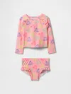 Gap × Disney Baby & Toddler Rash Guard Swim Two-piece In Creamy Coral