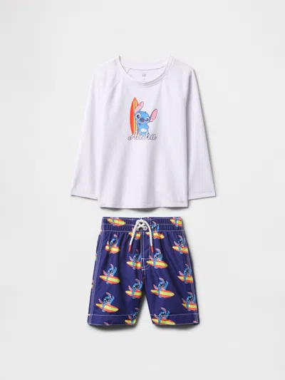 Gap × Disney Baby & Toddler Rash Guard Swim Two-piece In Spectrum Blue