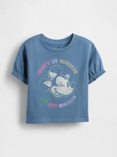 Gap × Disney Baby & Toddler Ruffle-sleeve T-shirt In Blue