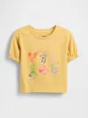 Gap × Disney Baby & Toddler Ruffle-sleeve T-shirt In Yellow