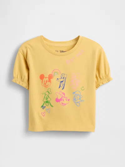 Gap × Disney Baby & Toddler Ruffle-sleeve T-shirt In Yellow