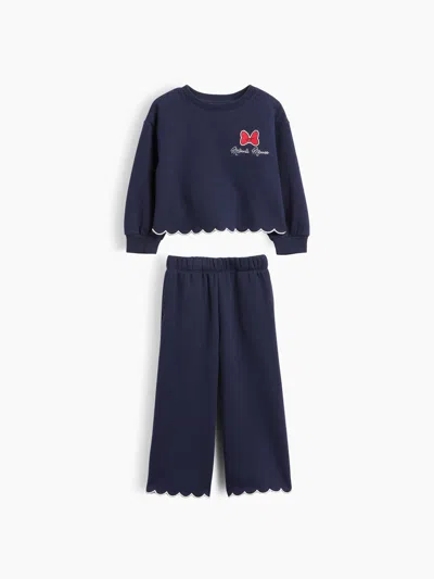 Gap × Disney Baby & Toddler Vintagesoft Scalloped Sweat Set In Minnie Mouse