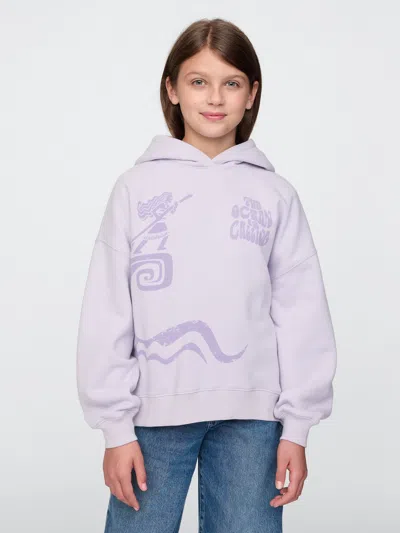 Gap × Disney Kids Vintagesoft Oversized Hoodie In Perfumed Lilac