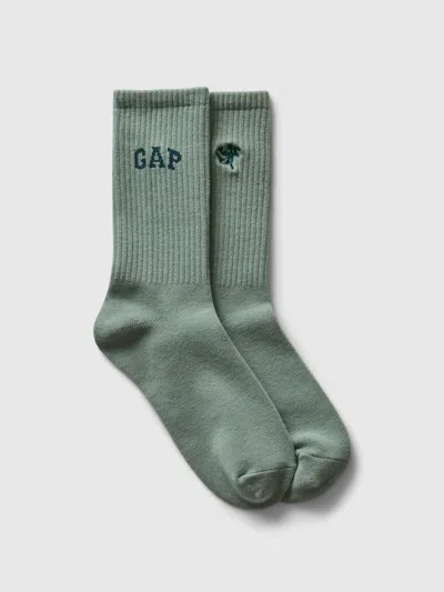 Gap × Disney Logo Crew Socks In District Green