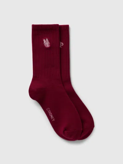 Gap × Disney Logo Crew Socks In Vivacious Pink