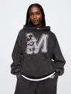 Gap × Disney Adult Oversized Logo Hoodie In Black