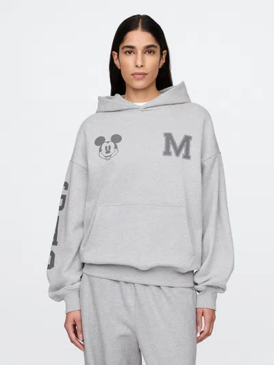 Gap × Disney Adult Oversized Logo Hoodie In Light Grey