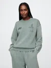 Gap × Disney Oversized Logo Sweatshirt In District Green