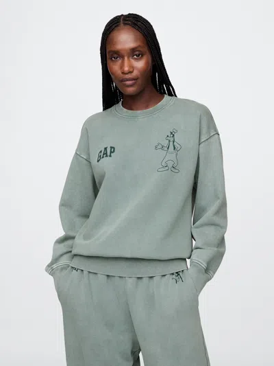 Gap × Disney Oversized Logo Sweatshirt In District Green