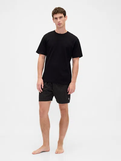 Gap × Disney Tim Burton's The Nightmare Before Christmas Adult Organic Cotton Stripe Skull Boxers In Black
