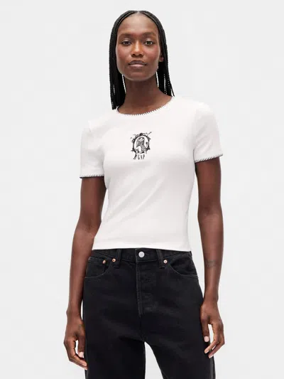 Gap × Disney Tim Burton's The Nightmare Before Christmas Modern Shrunken T-shirt In White