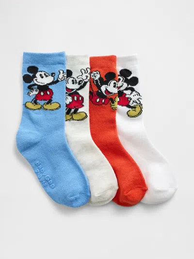 Gap Babies'  × Disney Toddler Mickey Mouse Crew Socks (4-pack) In Blue