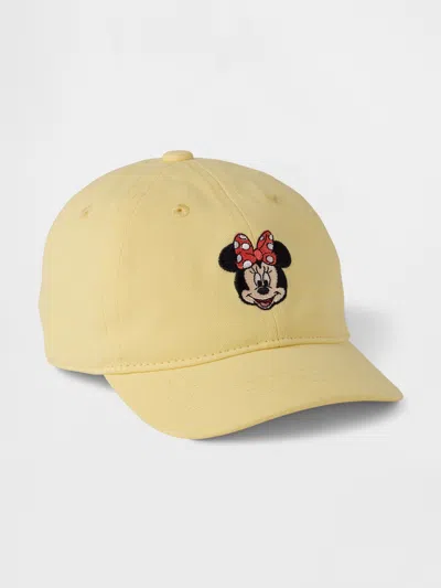 Gap Babies'  × Disney Toddler Organic Cotton Baseball Hat In Pale Banana Yellow