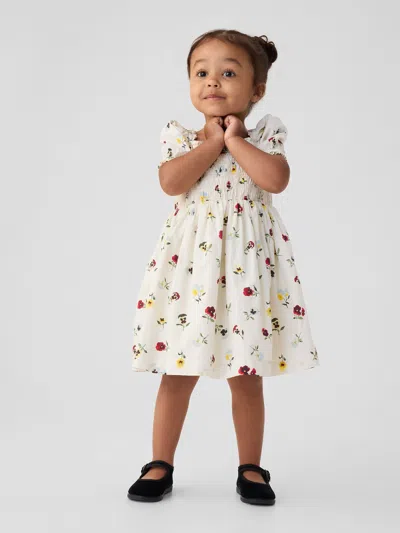 Gap × Dôen Baby Smocked Dress In Ivory White Floral
