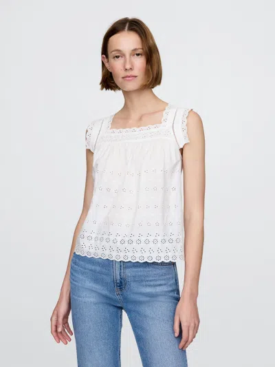 Gap × Dôen Eyelet Top In White