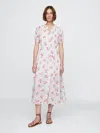 Gap × Dôen Pintuck Floral Midi Dress