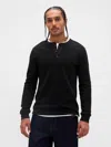 Gap Double-knit Henley T-shirt In Black