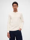 Gap Double-knit Henley T-shirt In White