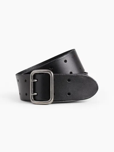 Gap Double-prong Leather Belt In Black